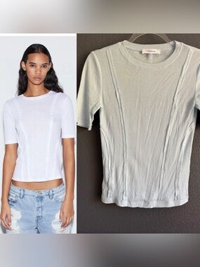 FRAME • Reverse seam tee - baby blue - Small short sleeve